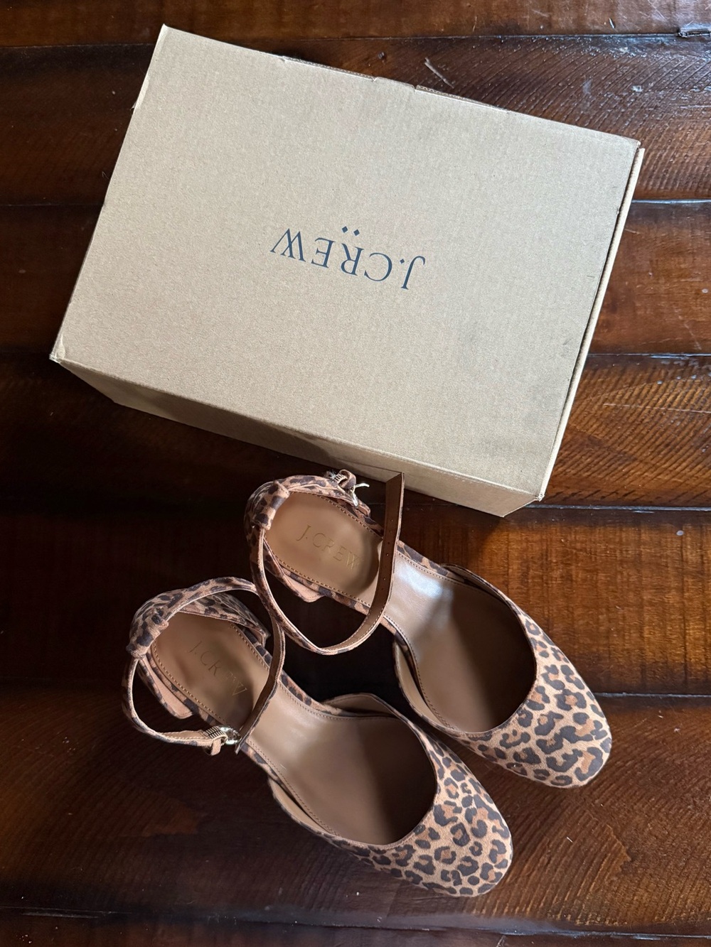 J. Crew Women's Leopard Print Ankle Strap Heels
